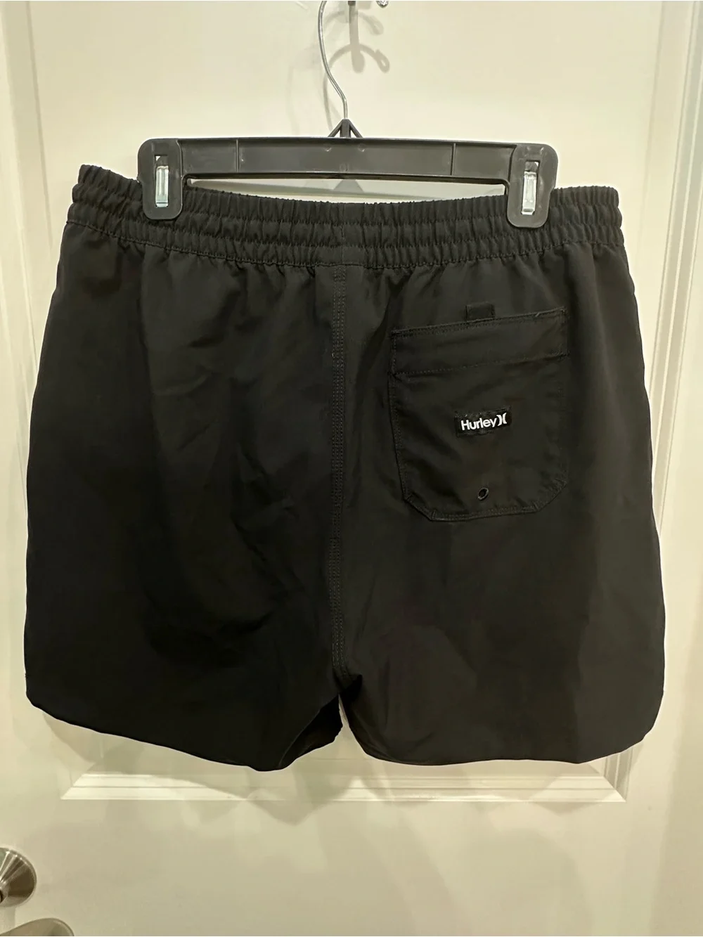 Hurley Men's Black Elastic Waist Swim Trunks